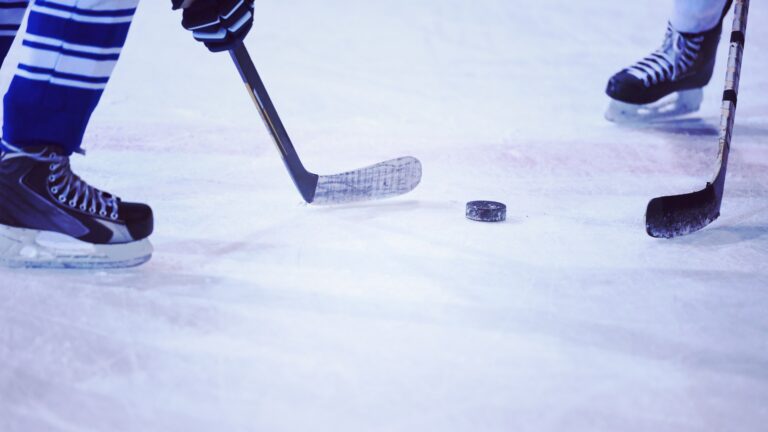 Hockey players on the ice