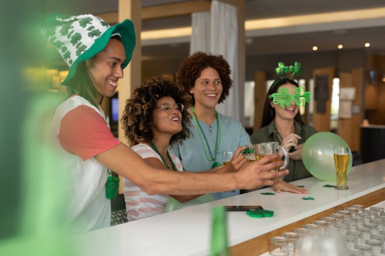 Friends at St. Patricks at the bar