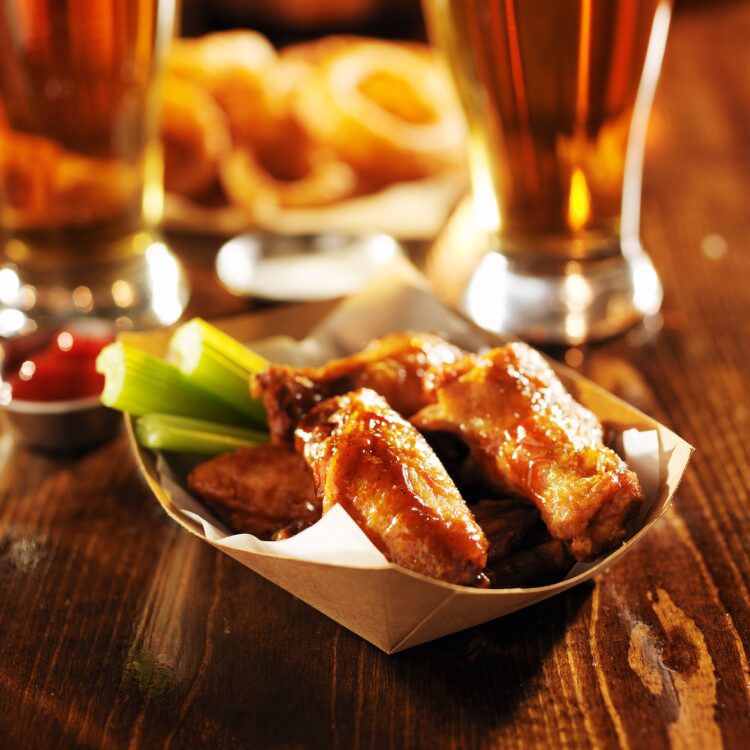 Chicken wings and beer